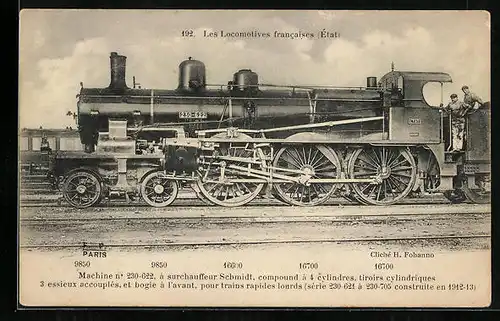 AK Les Locomotives francaises Etat, Machine No. 230-622, französische Eisenbahn