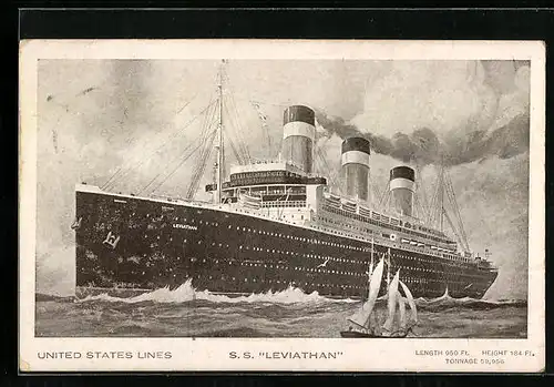 AK Passagierschiff SS Leviathan, United States Lines