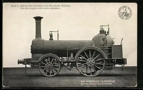 AK Englische Eisenbahn-Lokomotive der Liverpool & Manchester Railway