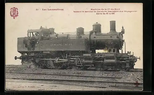 AK Französische Eisenbahn, Lokomotive Nr. 60 der Cie du Nord