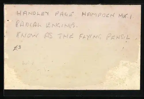 AK A Bomber of the RAF, Flugzeug