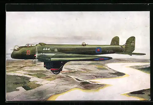 AK Fairey Hendon, Long Range Night Bomber, Flugzeug über den Wolken