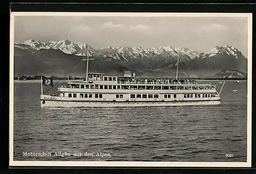 AK Motorschiff Allgäu mit den Alpen, 