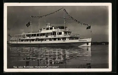 AK Das neue Bodensee-Motorschiff Schwaben, n