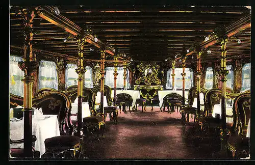 AK Prachtsalon des Dampfers München, Starnberger See