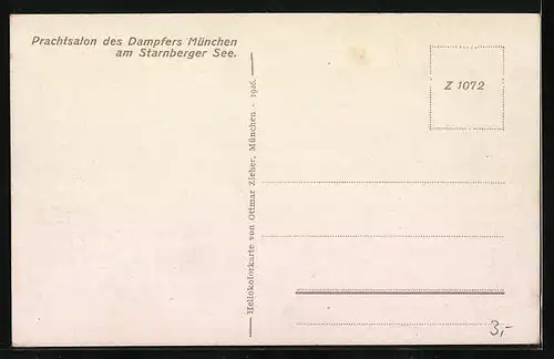 AK Prachtsalon des Dampfers München, Starnberger See