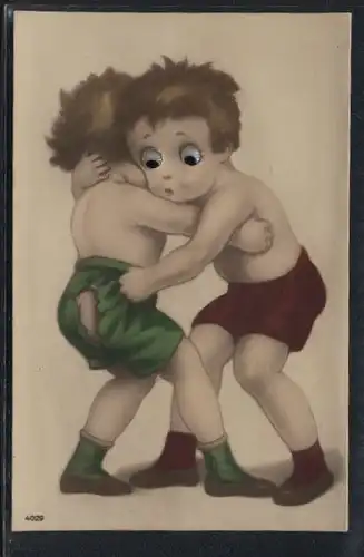 Glasaugen-AK kleine Ringer im Kampf