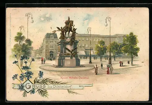 Lithographie Düsseldorf, Kaiser Wilhelm-Denkmal