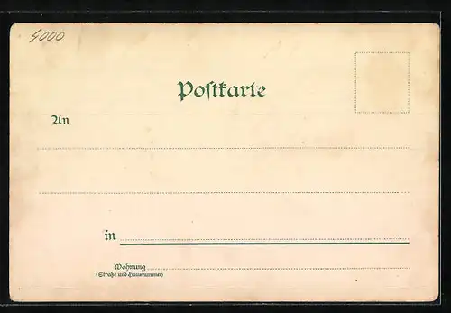 Lithographie Düsseldorf, Kaiser Wilhelm-Denkmal