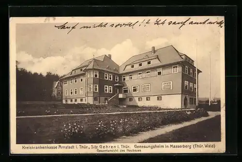 AK Masserberg /Thür. Wald, Genesungsheim, Kreiskrankenkasse Arnstadt i. Thür.