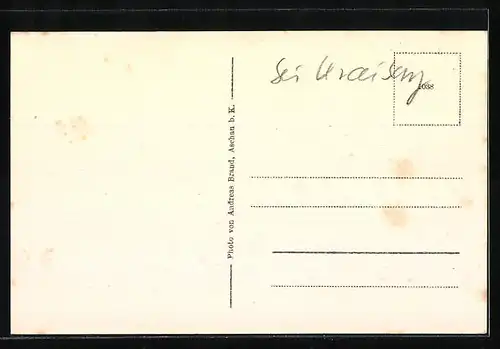 AK Aschau b. K., Ortspartie mit Kirche