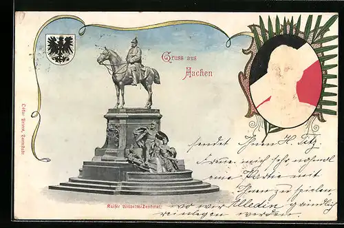 AK Aachen, Kaiser Wilhelm II. Denkmal