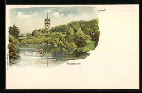 Lithographie Rostock, Partie am Teufelskuhle
