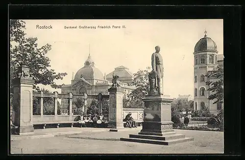 AK Rostock, Denkmal Grossherzog Friedrich Franz III.