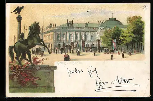 Lithographie Berlin, das königliche Zeughaus