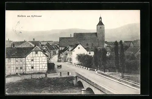 AK Kelbra am Kyffhäuser, Blick auf die Kirche