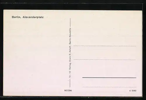 AK Berlin, Partie am Alexanderplatz