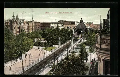 AK Berlin-Schöneberg, Hochbahn am Nollendorfplatz