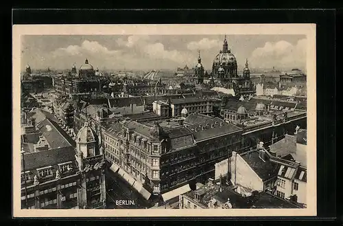 AK Berlin, Teilansicht mit Schloss & Dom aus der Vogelschau