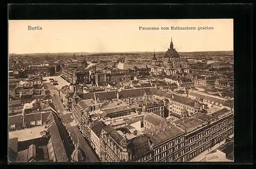 AK Berlin, Panorama vom Rathausturm gesehen