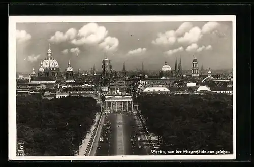AK Berlin, Brandenburger Tor von der Siegessäule gesehen