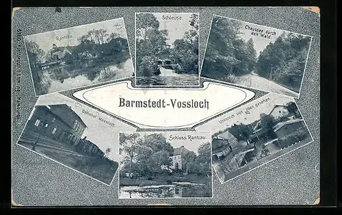 AK Vossloch, Schloss Rantzau, Bahnhof, Schleuse