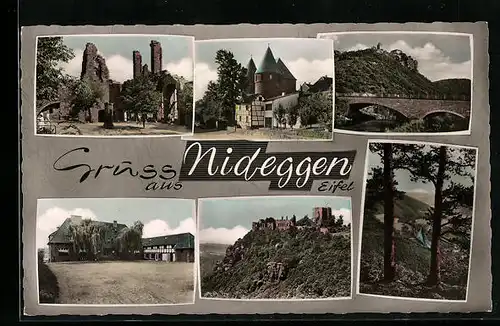 AK Nideggen /Eifel, Jugendherberge, Burg, Burghof