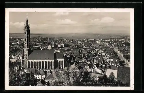 AK Landshut a.d. Isar, Panorama mit Neustadt