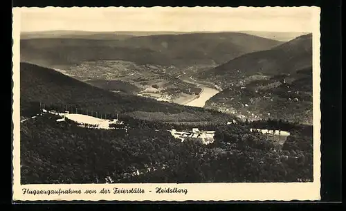 AK Heidelberg, Panorama, Fliegeraufnahme von der Feierstätte