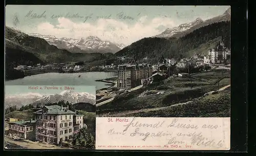 AK St. Moritz, Hotel und Pension zum Bären, Panorama