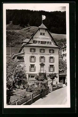 AK Disentis, Hotel Lukmanier im Sonnenschein