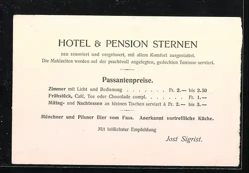 AK Flüelen, Hotel & Pension Sternen am Vierwaldstättersee