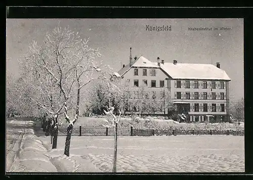 AK Königsfeld, Knabeninstitut im Winter