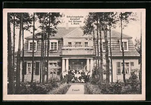 AK Kersdorf bei Briesen, Blick auf das Erholungsheim, Exaudi