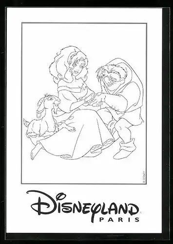 AK Quasimodo und Esmeralda