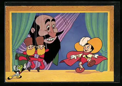 AK Pinocchio tritt in Strombolis Marionettenschau auf