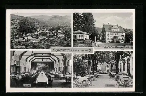 AK Oppenau /Schwarzwald, Ortsansicht m. Gasthof Zur Brauerei Bruder, Bes. Fr. Jg. Bruder