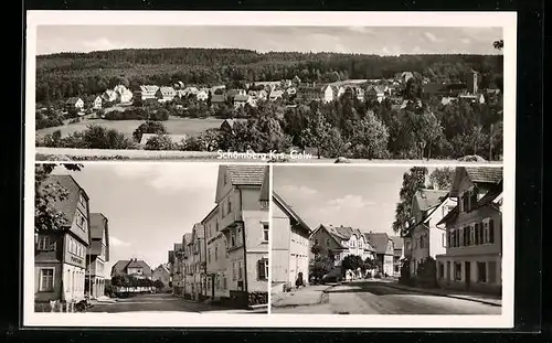 AK Schömberg, Totaleansicht, Strassenpartie