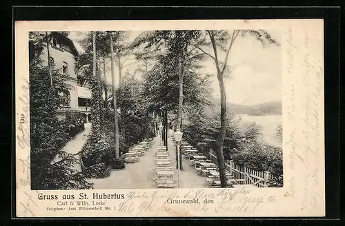 AK Berlin-Grunewald, Gasthaus St. Hubertus von C. und W. Leske