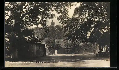 AK Rochlitz, Steinbruchpartie am Rochlitzer Berg