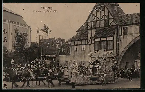 AK Hamburg, Bundesschiessen 1909, Festzug, Die alten Zünfte