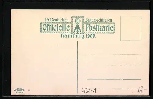 AK Hamburg, Bundesschiessen 1909, Festzug, Hamburg als Fischerdorf