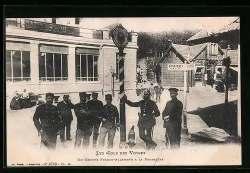 AK Grenze Deutschland Frankreich, Grenzaufseher vor dem Cafe Restaurant