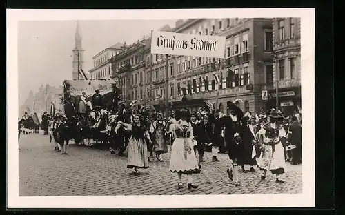 AK Wien, X. Deutsches Sängerbundesfest 1928, Festzug auf der Praterstrasse