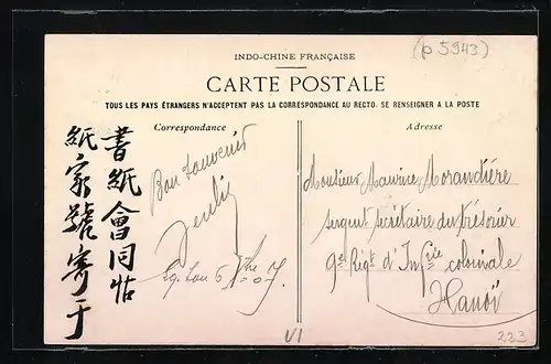 AK Tonkin-Langson, Village et Camp des tirailleurs Tonkinois