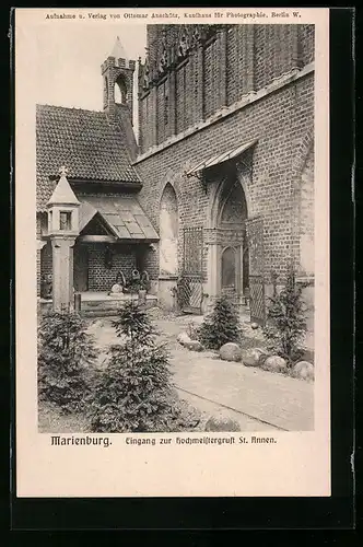 AK Marienburg / Malbork, Hochschloss, Eingang zur Hochmeistergruft St. Annen