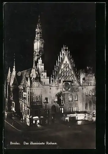 AK Breslau, Das illuminierte Rathaus