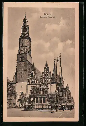AK Breslau, Rathaus, Westseite