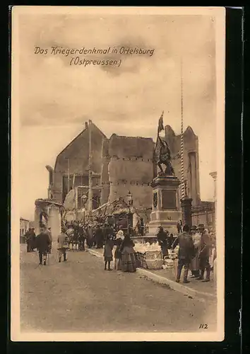 AK Ortelsburg, das Kriegerdenkmal