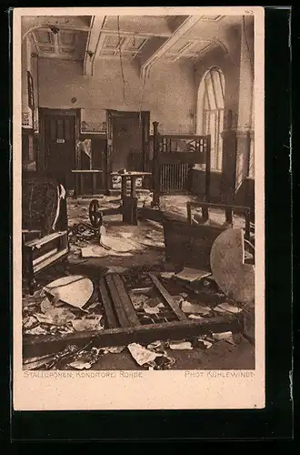 AK Stallupönen, Konditorei Rohde, Innenansicht im Weltkrieg